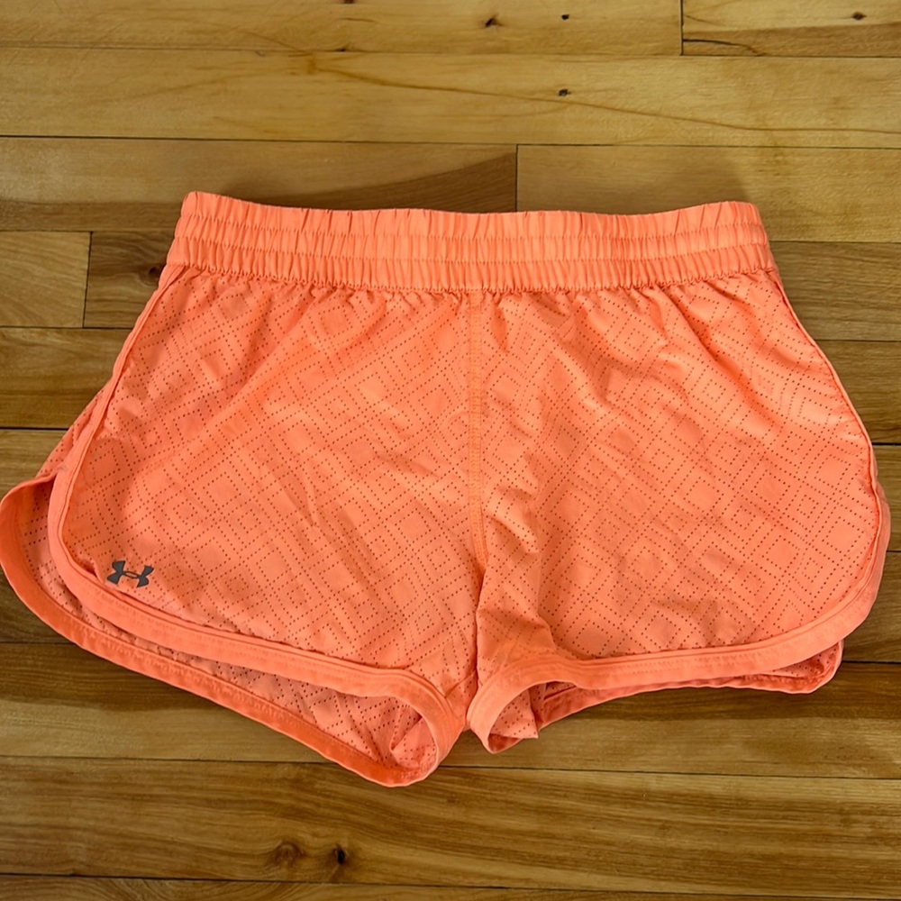 Under Armour HeatGear Semi-Fitted Running Short Orange (lined)